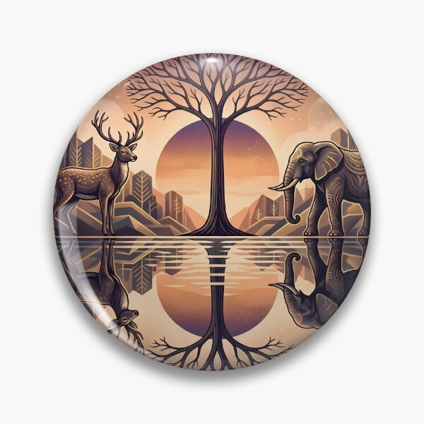 Item preview, The Mirror of Existence: Symmetrical Wildlife & Tree of Life Design designed and sold by Morden-Design.
