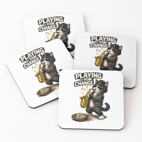 Item preview, Street Sax Cat – Playing for Change designed and sold by IrynaLineArt.
