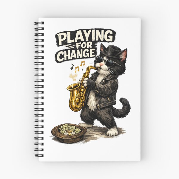 Item preview, Street Sax Cat – Playing for Change designed and sold by IrynaLineArt.