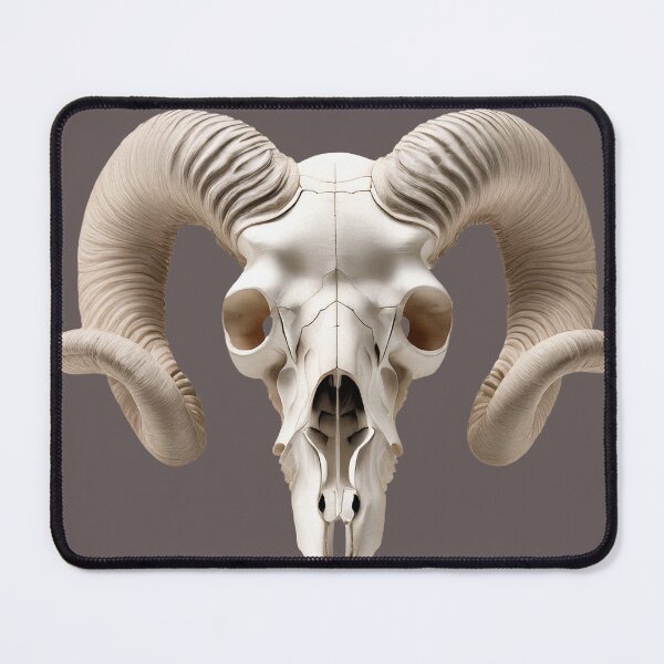 Item preview, Front-facing ram skull with large curled horns designed and sold by ChernivtsiSkoda.