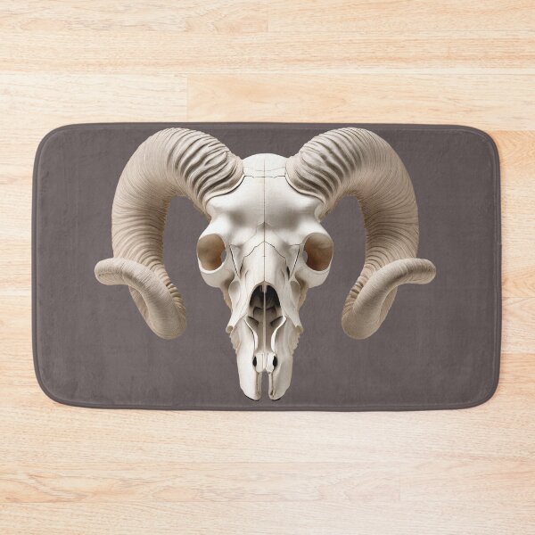Item preview, Front-facing ram skull with large curled horns designed and sold by ChernivtsiSkoda.
