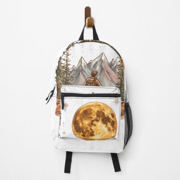 Item preview, Moonlit Mountain Solitude - Traveler Stargazing Artistic Design designed and sold by Morden-Design.