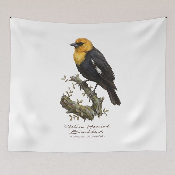 Item preview, Yellow Headed Blackbird on Rustic Branch designed and sold by Takeda-art.