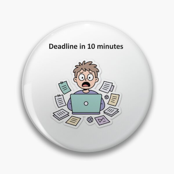 Item preview, Deadline Panic, Student Stress Meme, Last Minute Study Design designed and sold by CozyCramStudio.