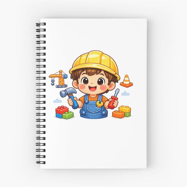Item preview, Cute Cartoon Construction Kid with Toy Tools - Bright Sticker Design designed and sold by MKreative Studio.