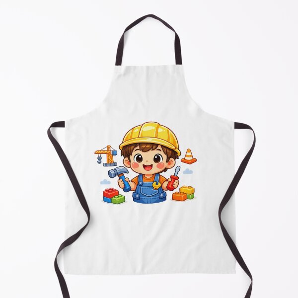 Item preview, Cute Cartoon Construction Kid with Toy Tools - Bright Sticker Design designed and sold by MKreative Studio.