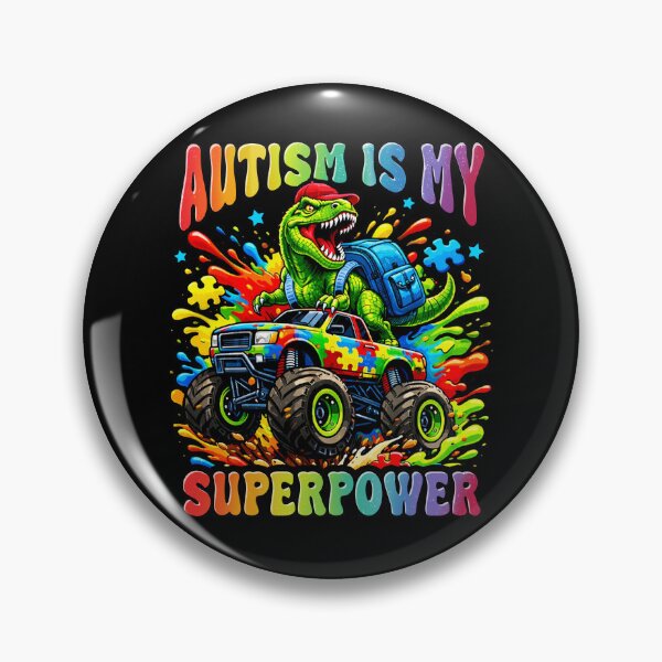 Item preview, Autism is My Superpower Dinosaur T Rex Truck Puzzle designed and sold by BlightedArt.