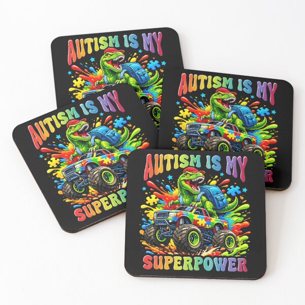 Item preview, Autism is My Superpower Dinosaur T Rex Truck Puzzle designed and sold by BlightedArt.