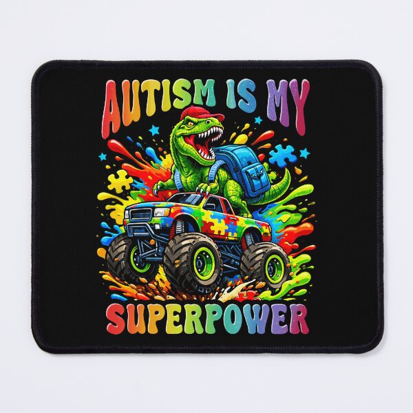 Item preview, Autism is My Superpower Dinosaur T Rex Truck Puzzle designed and sold by BlightedArt.