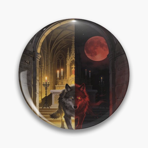 Item preview, Wolf Stands at Dark Sacred Cathedral Threshold designed and sold by GeoWhimsy Studio.