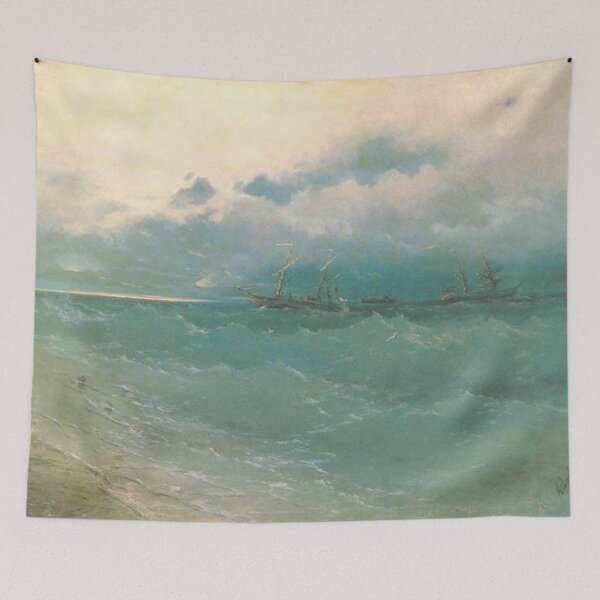 Item preview, The ships on rough sea, sunrise designed and sold by SharonTheFirst.