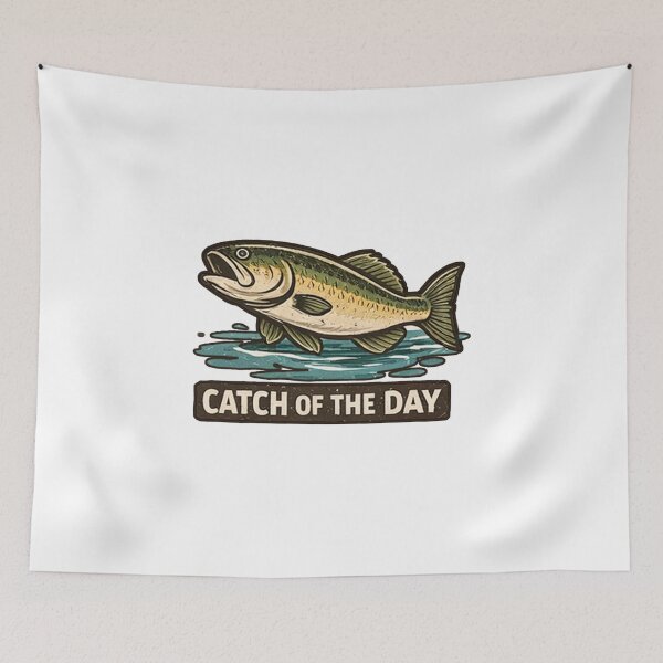 Item preview, Catch of the Day – Vintage Fishing Graphic designed and sold by Bronse Wear.