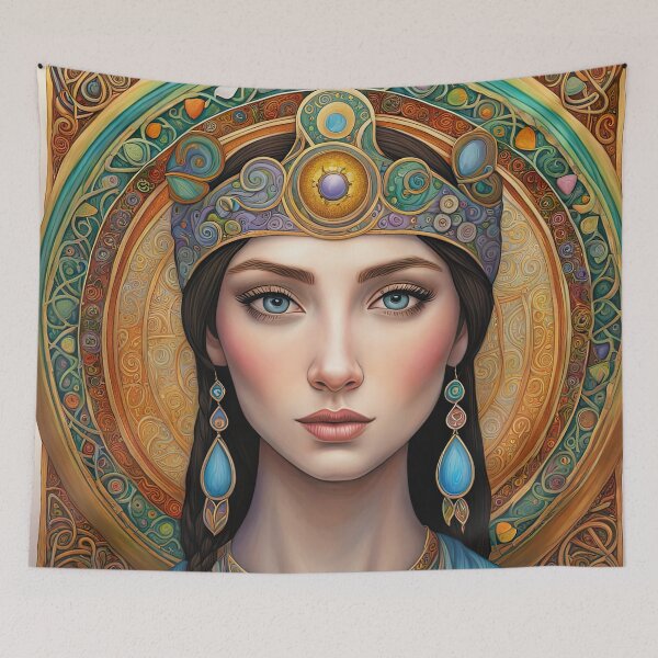 Item preview, Portrait of Celtic priestess, Spirit of Spring designed and sold by Colin Bentham.