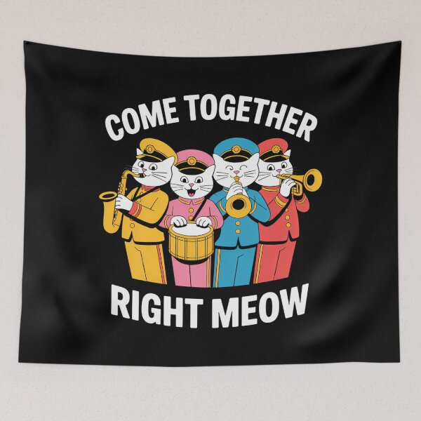 Item preview, Funny Cat Come Together Right Meow designed and sold by consfafaperi.