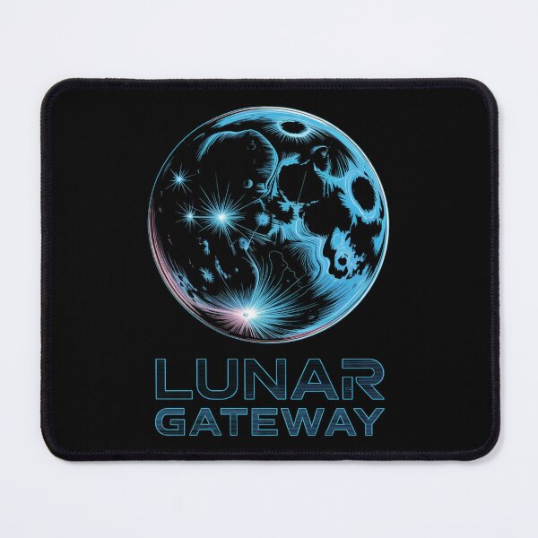 Item preview, Lunar Gateway — Moon Topographic Map Glowing Space Art Tee V6 designed and sold by DarylWelsh2024.