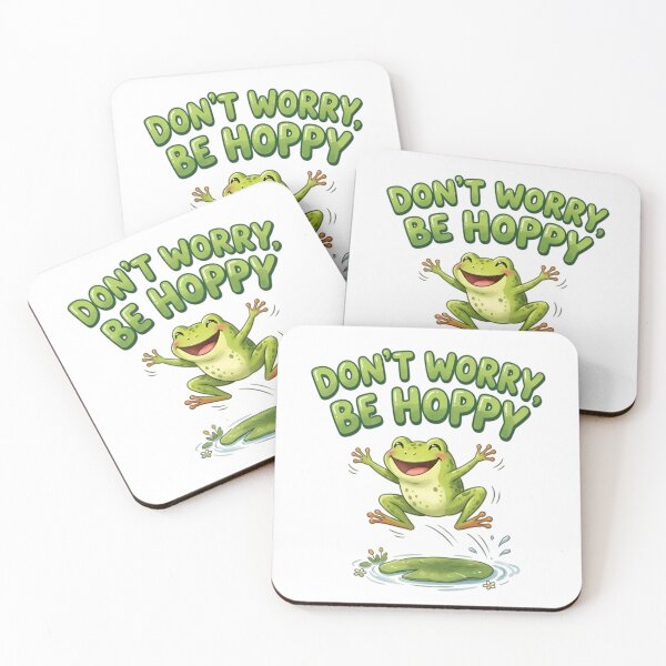 Item preview, Cute Frog Don't Worry Be Hoppy Funny Amphibian Pun designed and sold by AlanyaArtX.