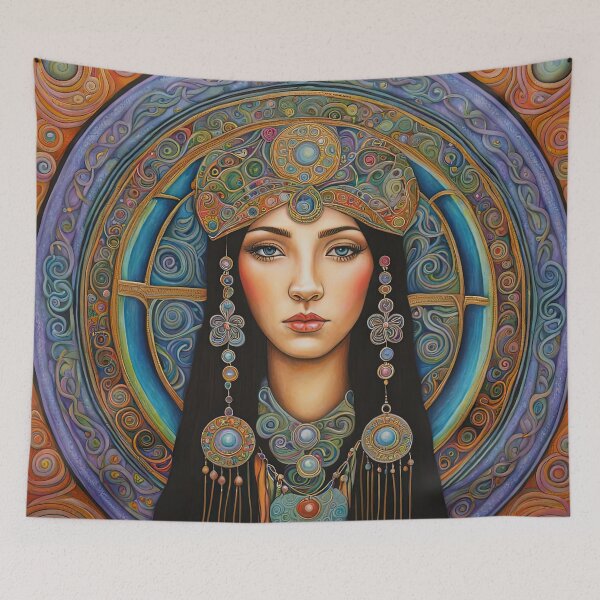 Item preview, Portrait of Celtic priestess, Spirit of Spring designed and sold by Colin Bentham.
