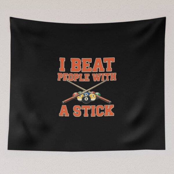 Item preview, Vintage Billiard 8 Ball Indie I Beat People With Stick  designed and sold by Thread&Fable.