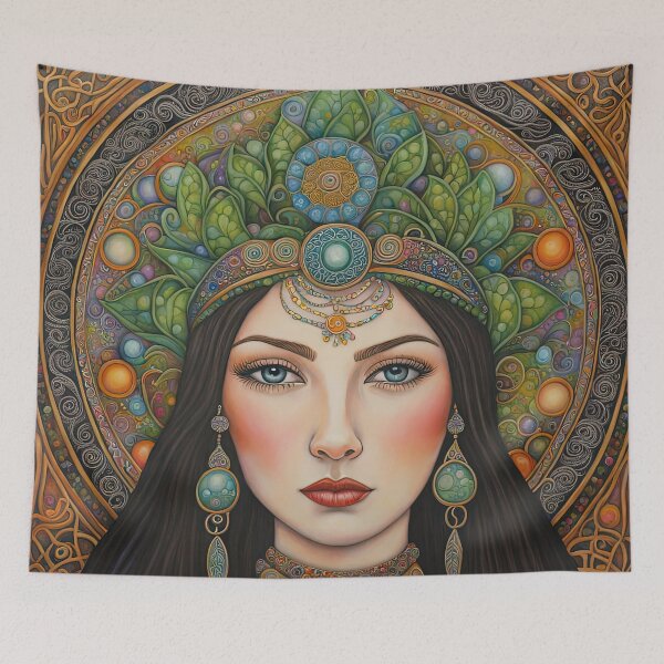 Item preview, Portrait of Celtic priestess, Spirit of Spring designed and sold by Colin Bentham.
