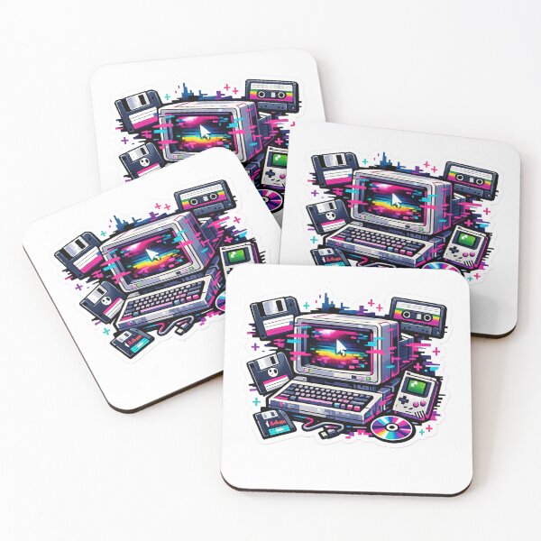 Item preview, Retro Computer Glitch Sticker – 90s Nostalgia Gaming, Pixel Art Vaporwave Tech Gift designed and sold by CosyCush.