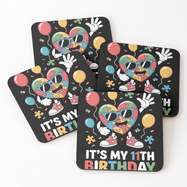 Item preview, Age 11 Year Old Birth Dabbing Heart Puzzle Autism Awareness designed and sold by AshleyCollas.