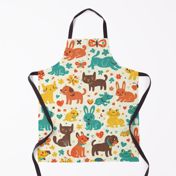 Item preview, Cute Colorful Animal Pattern with Cats Dogs Rabbits Frogs and Mice designed and sold by ArtoryNest.