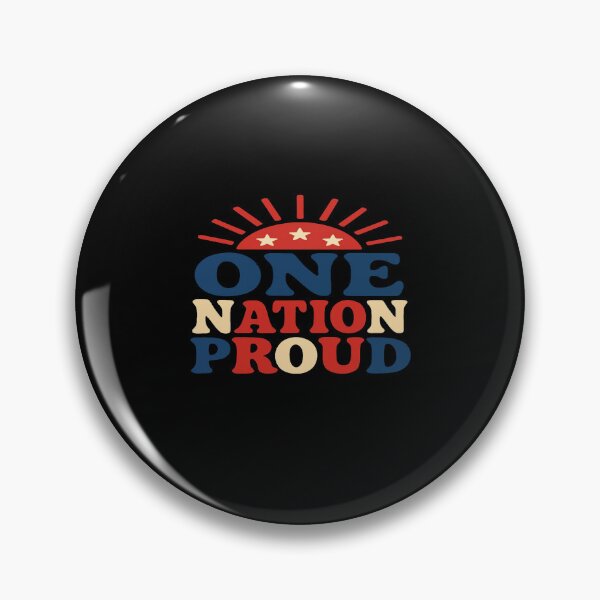 Item preview, One Nation Proud Retro Badge • Patriotic Vintage Graphic with Stars & Rising Sun Emblem designed and sold by Bright Nest Studio.