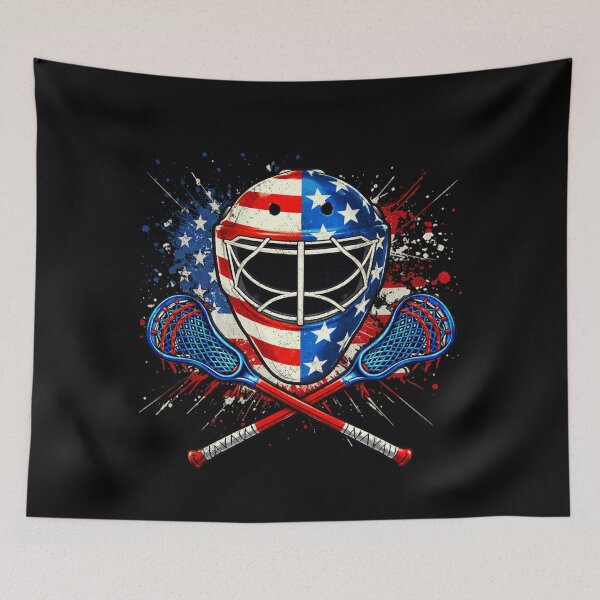 Item preview, Lacrosse Helmet Lax Sticks American Flag 4th of July Men Boy designed and sold by Patchina.