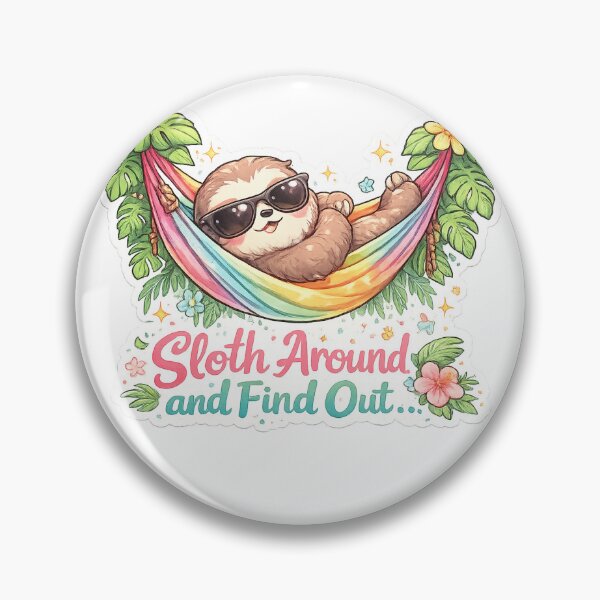 Artikelvorschau, Kawaii Faultier „Schlendere herum und finde es heraus“ Tropischer Vibe-Aufkleber ?? entworfen und verkauft von SparkVault.