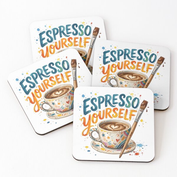 Artikelvorschau, Espresso Yourself – Witziges Wortspiel mit Aquarellkünstler-Kaffeetasse entworfen und verkauft von AlanyaArtX.