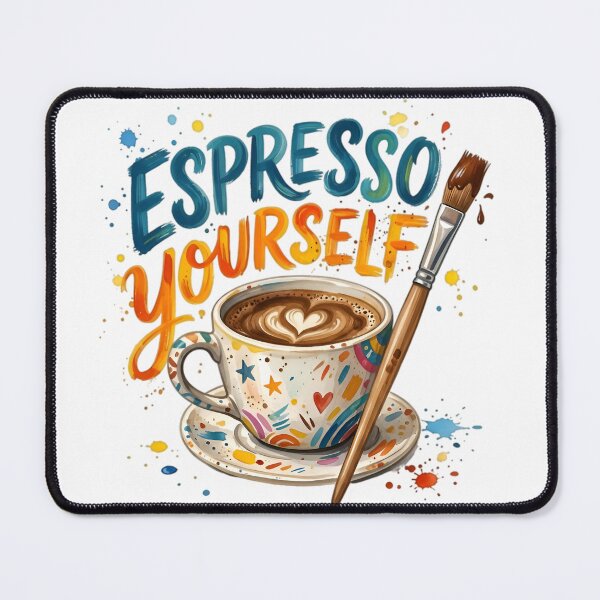 Item preview, Espresso Yourself Funny Watercolor Artist Coffee Cup Pun designed and sold by AlanyaArtX.