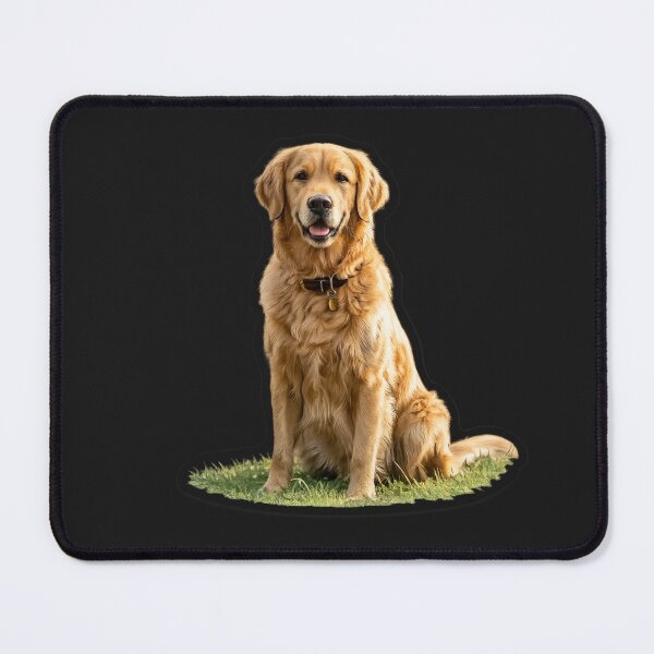 Item preview, Happy Golden Retriever Sitting on Grass - Cute Dog Lover Art designed and sold by irfanshikh.