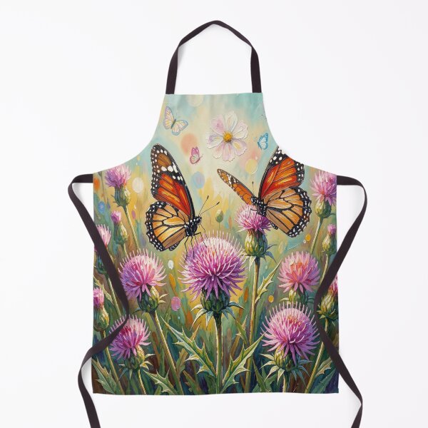 Item preview, Luminous monarch butterflies on wild thistles in a colorful natural setting designed and sold by FotoworldEdel.