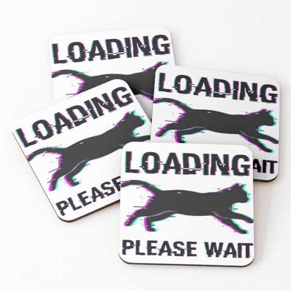 Item preview, Loading Please Wait Cat Sticker – Glitch Introvert Gaming Design designed and sold by Velora Design .