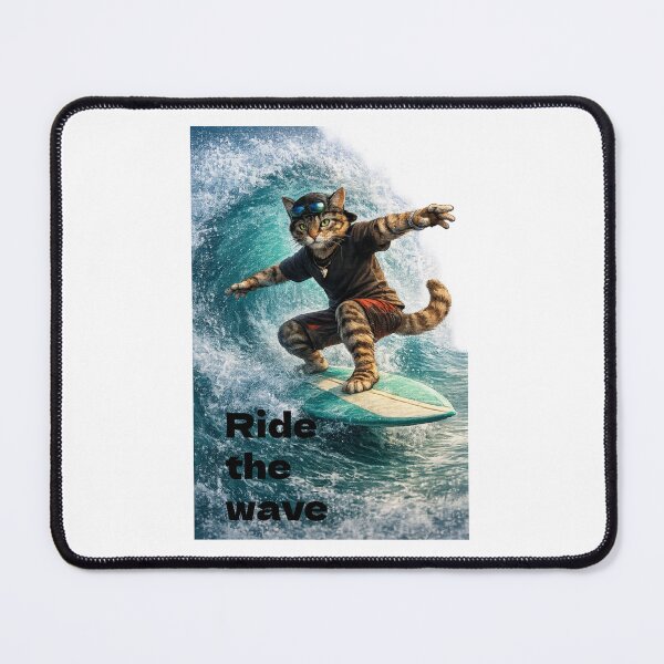 Item preview, Surf Cat – Ride the Wave designed and sold by IrynaLineArt.