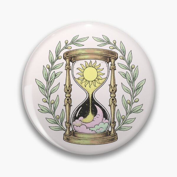 Item preview, Sun Moon Hourglass Celestial Botanical Vintage Mystical Art designed and sold by VibeMax.