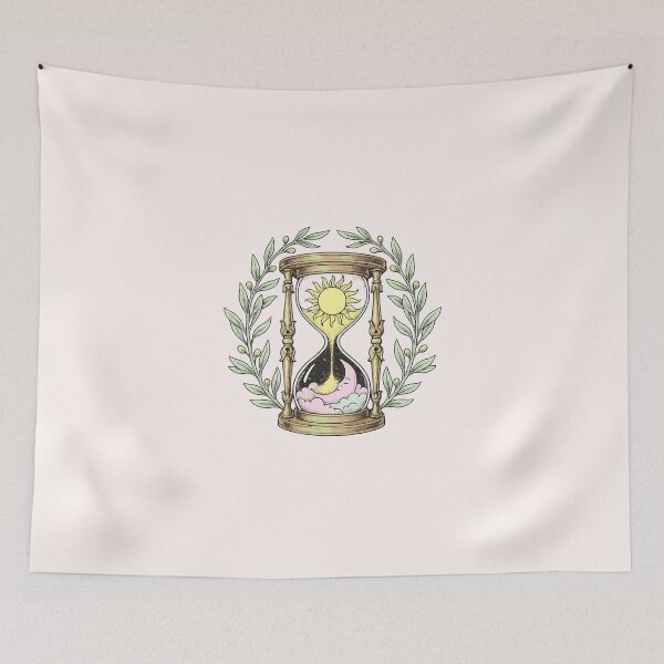 Item preview, Sun Moon Hourglass Celestial Botanical Vintage Mystical Art designed and sold by VibeMax.