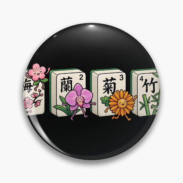 Item preview, Mahjong Flowers designed and sold by Funny Vintage Stickers And T-Shirts.