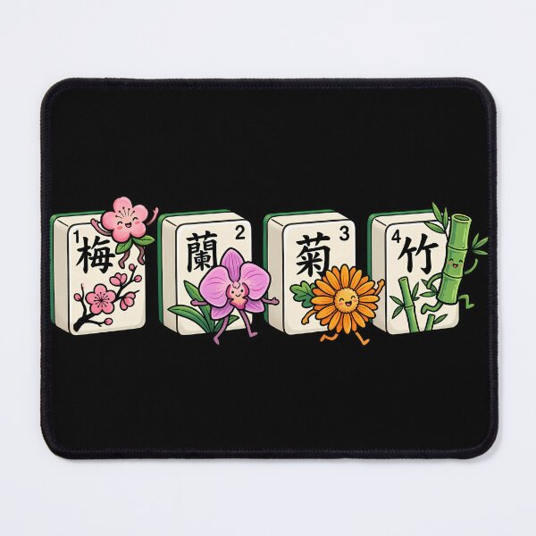 Item preview, Mahjong Flowers designed and sold by Funny Vintage Stickers And T-Shirts.