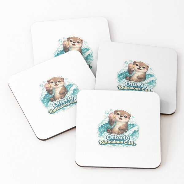 Item preview, Cute Otter “Otterly Ridiculous Call” Seashell Phone Sticker ?? designed and sold by SparkVault.