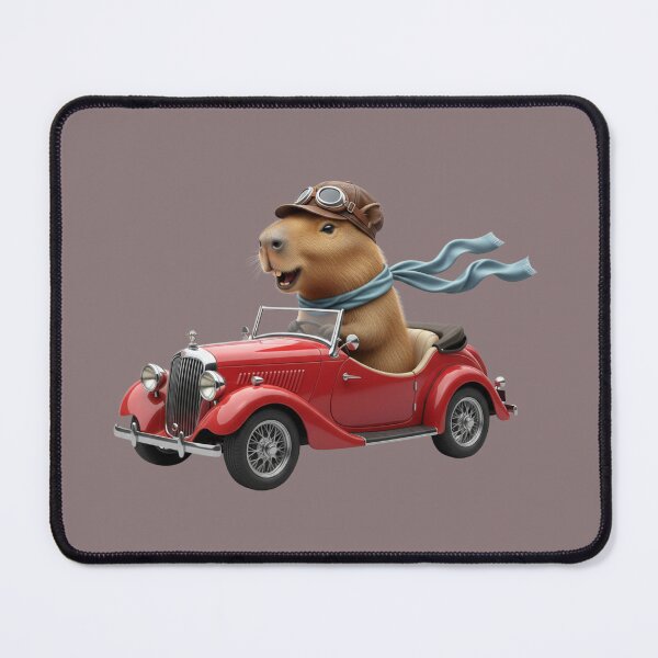 Item preview, Capybara Road Trip – Vintage Retro 1920s Red Car designed and sold by EnlightArt.