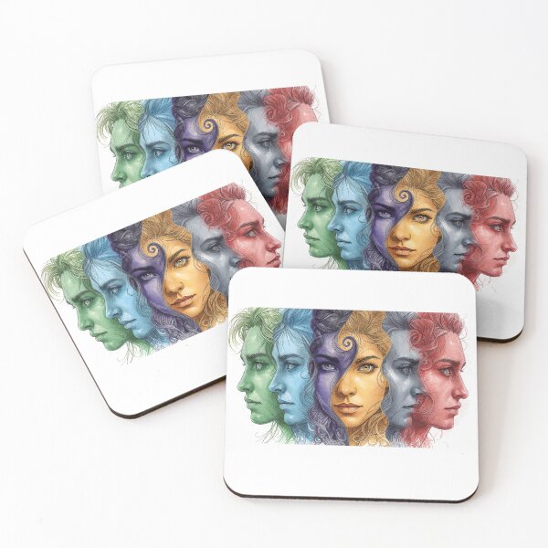Item preview, Colorful Multi‑Face Portrait of a Woman Showing Emotions, Identity and Inner Worlds designed and sold by FireOrchid.
