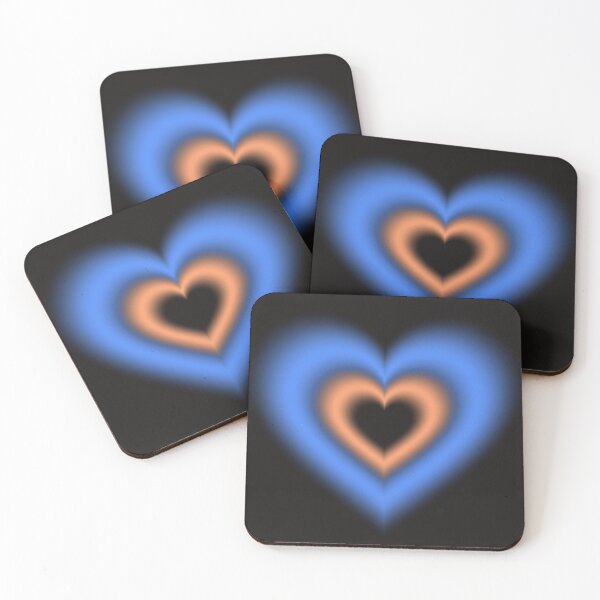 Item preview, Blue and orange blurry hearts designed and sold by serenebookworm.