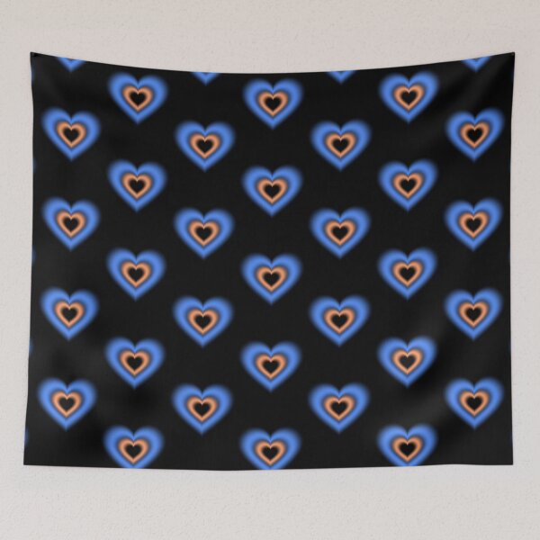 Item preview, Blue and orange blurry hearts designed and sold by serenebookworm.