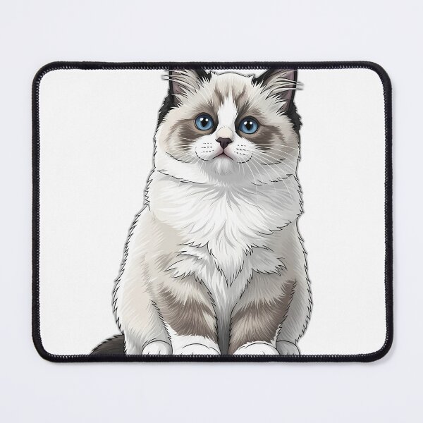 Item preview, Ragdoll Kitten Sitting Upright Soft Fur designed and sold by pumsquare.