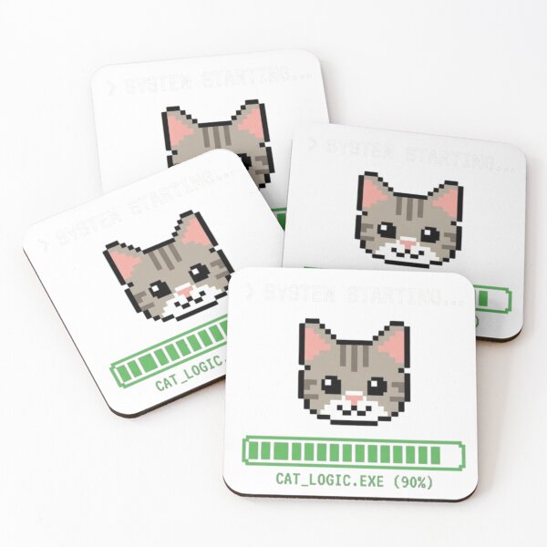 Item preview, System Starting Cat Sticker – Cat Logic Loading Gamer Design designed and sold by Velora Design .