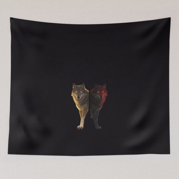 Item preview, Wolf Stands at Gothic Cathedral Threshold Night designed and sold by GeoWhimsy Studio.