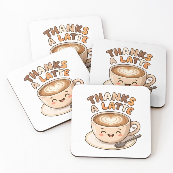 Item preview, Thanks A Latte Funny Coffee Pun Quote designed and sold by AlanyaArtX.