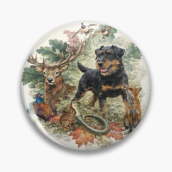 Item preview, German Jagdterrier Art a classic hunting composition designed and sold by TammyHunterArt.