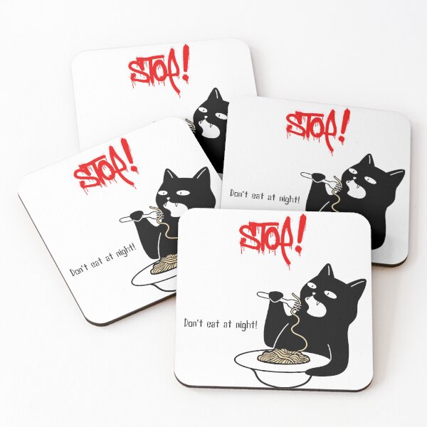 Item preview, Don’t Eat at Night – Funny Cat Pasta Design designed and sold by VanillaVicArt.